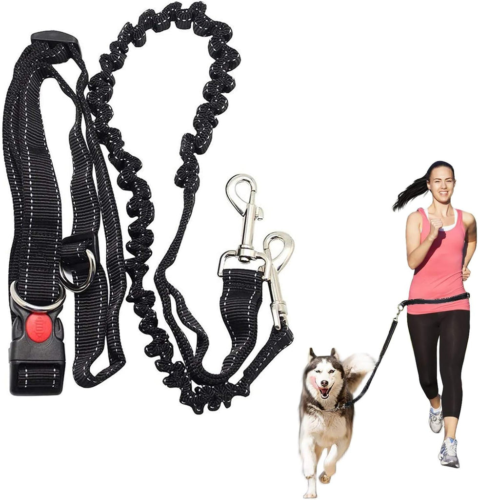 ADOGO® Hands Free Running Dog Lead, Multifunctional Adjustable Dog Leash, Dog Walking Lead, Adjustable Dog Seat Belt With Elastic Bungee And Reflective...